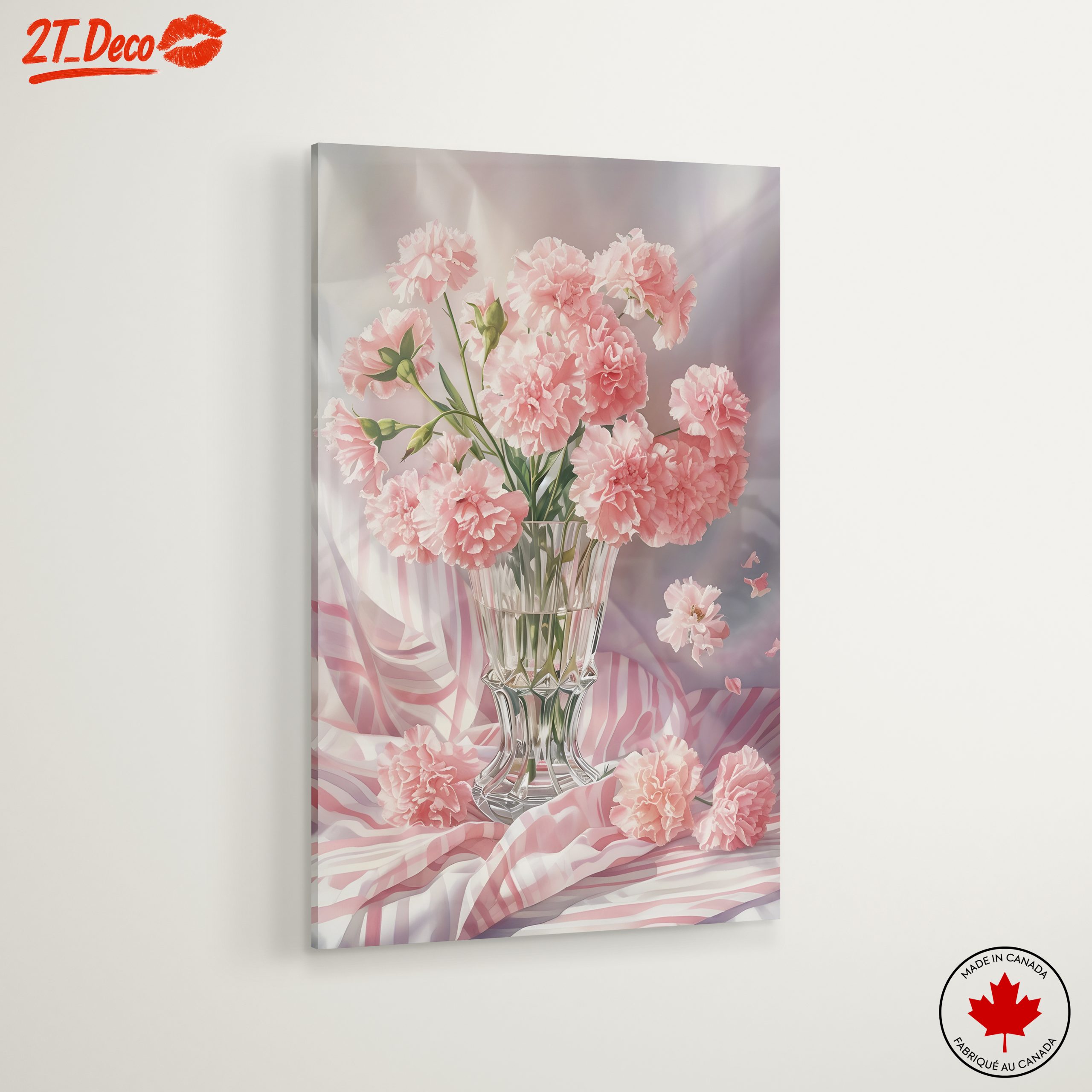 Pink Carnations in a Glass Vase - Image 6