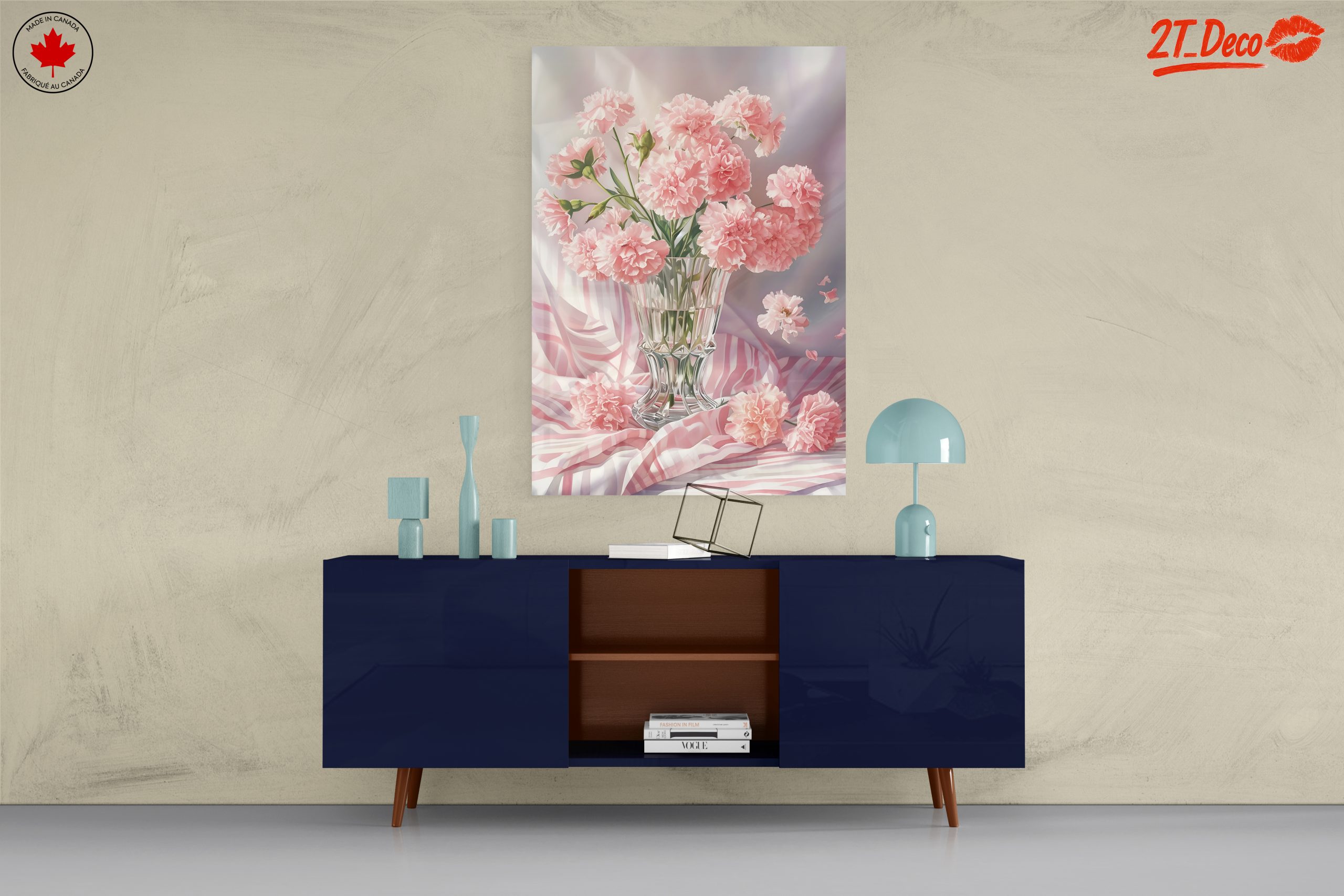 Pink Carnations in a Glass Vase - Image 8