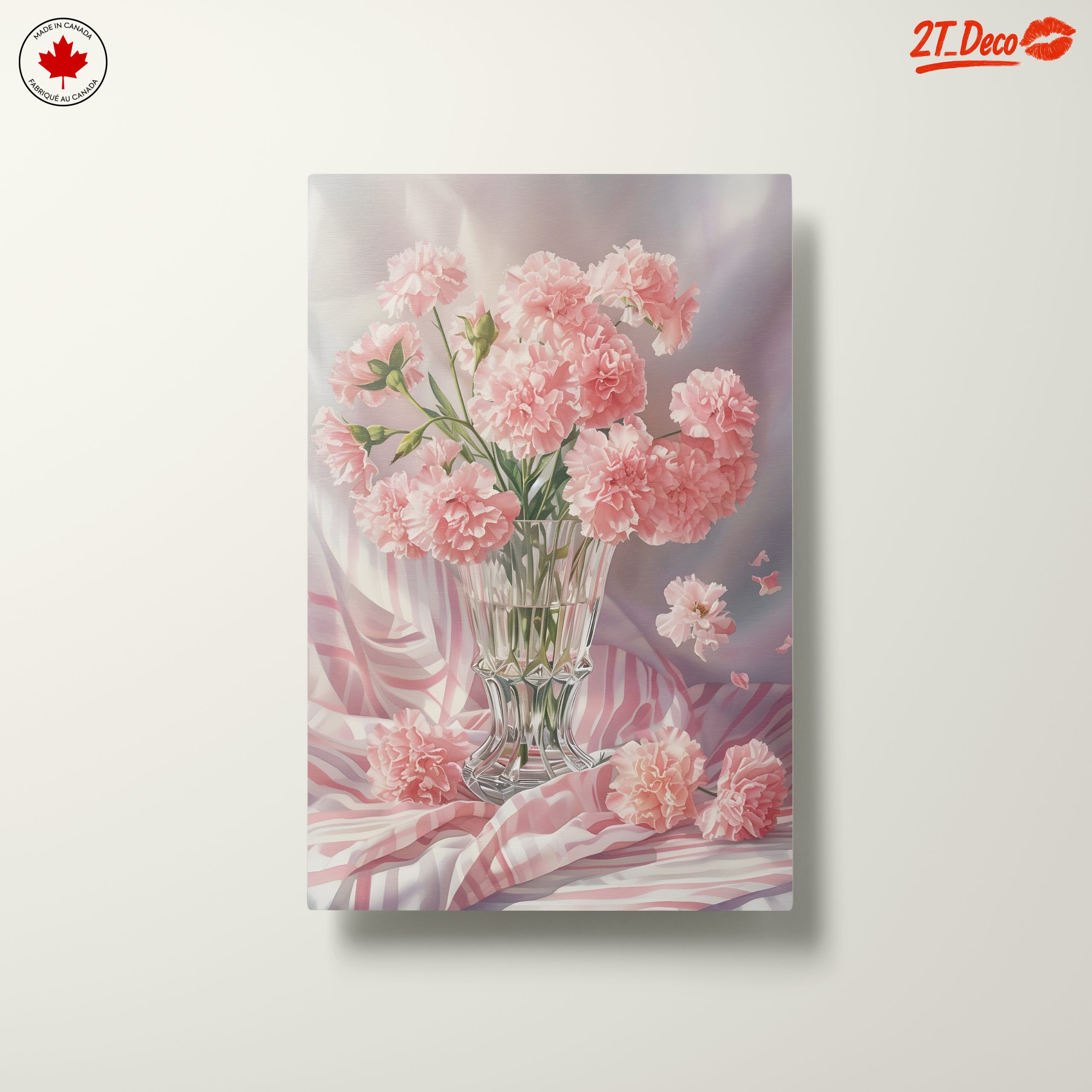 Pink Carnations in a Glass Vase - Image 10