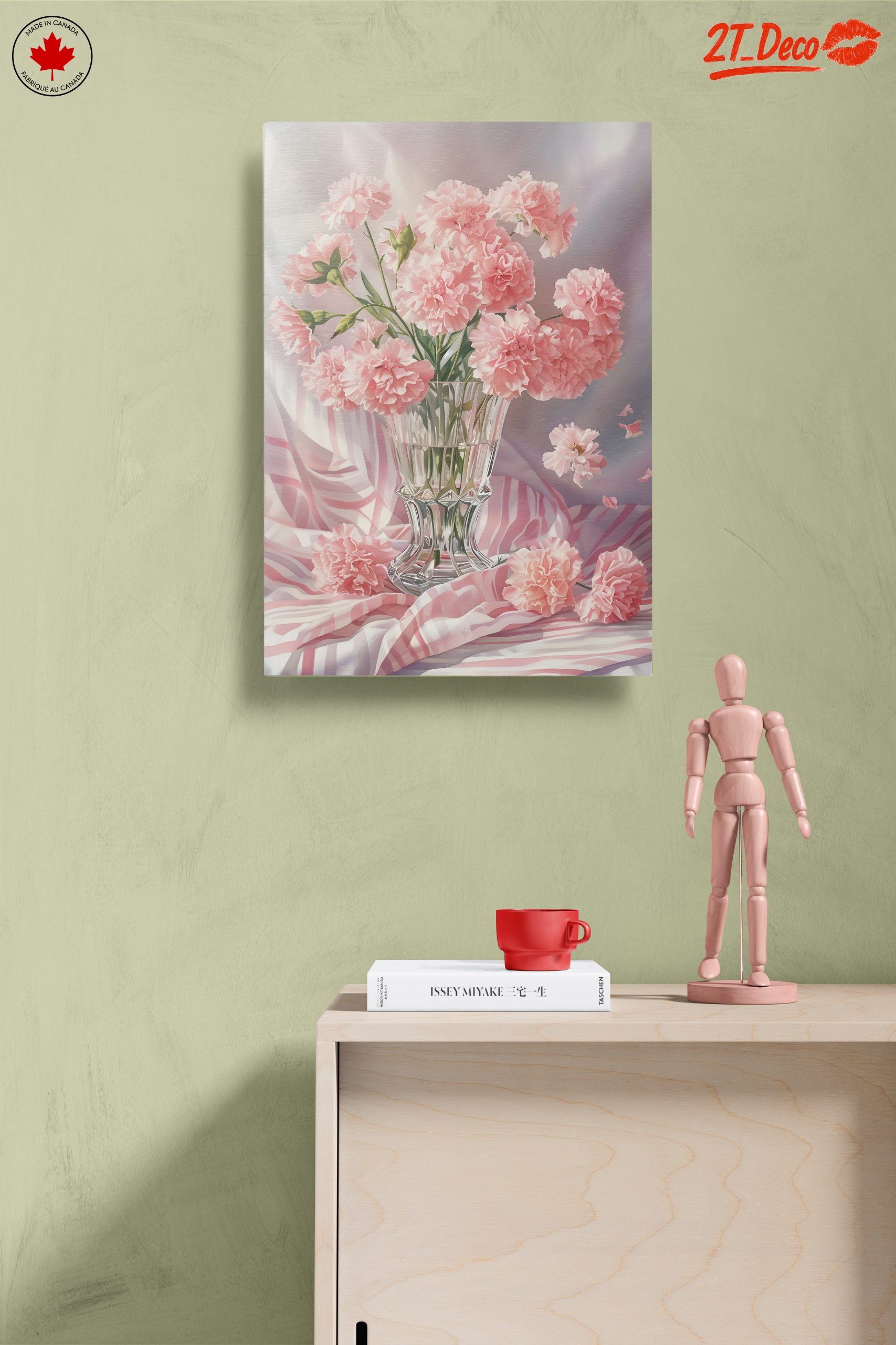 Pink Carnations in a Glass Vase - Image 14