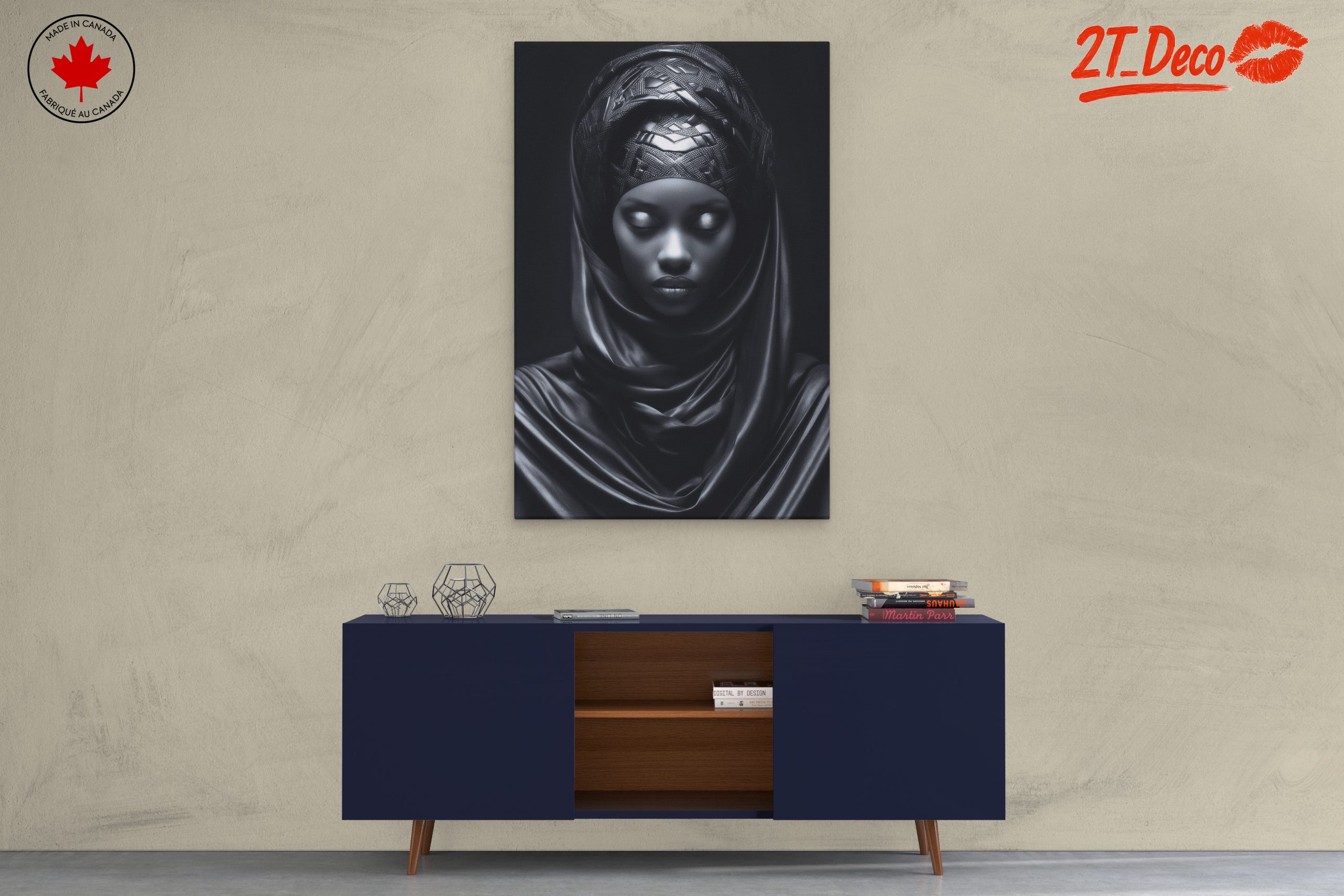 Stunning Afro Art Representation in Black - Image 3