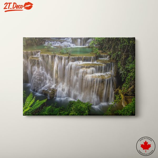 Serene Waterfall in Lush Jungle