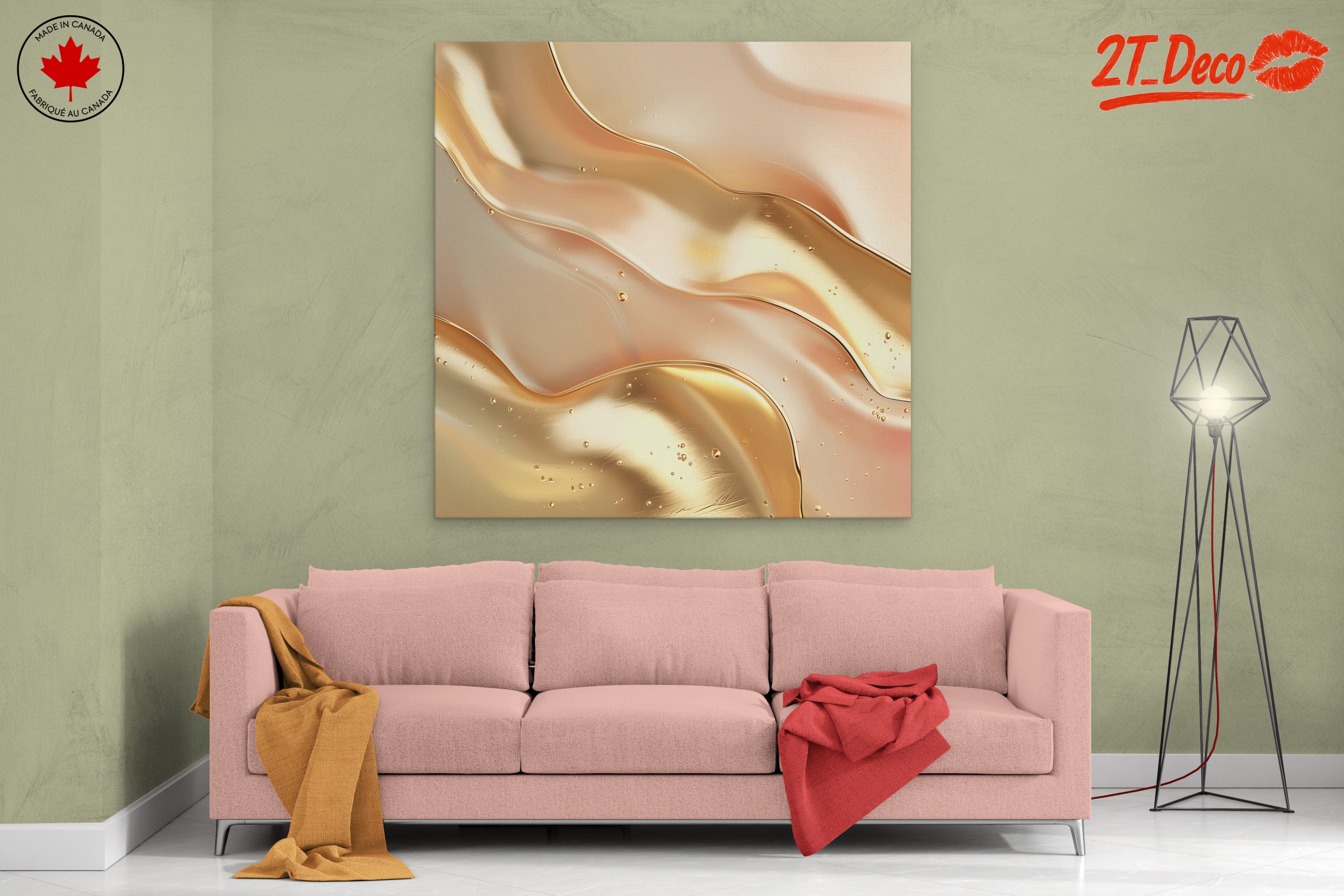 Elegant Gold Abstract Waves - Image 2