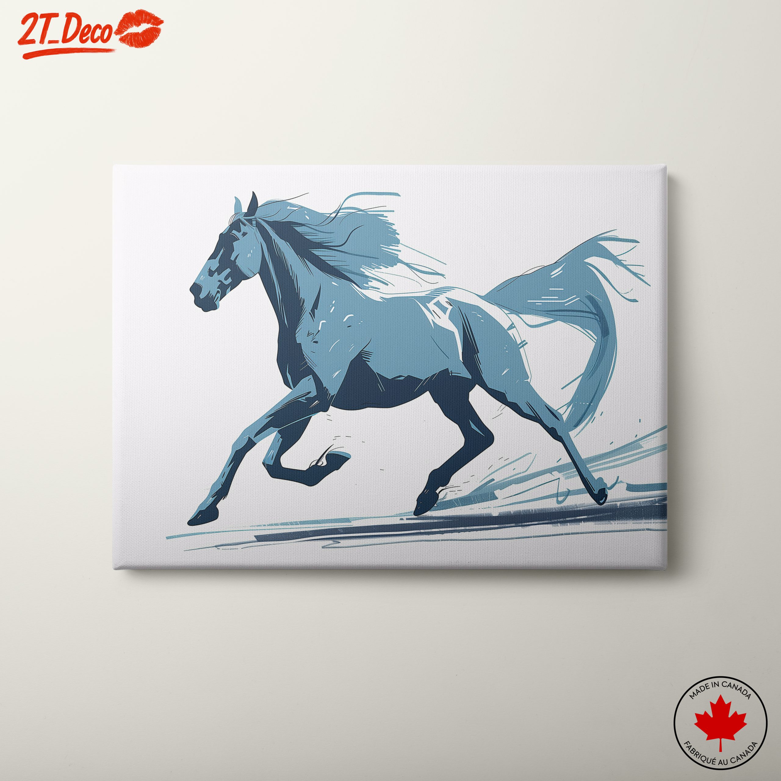 Stylized Blue Horse Art