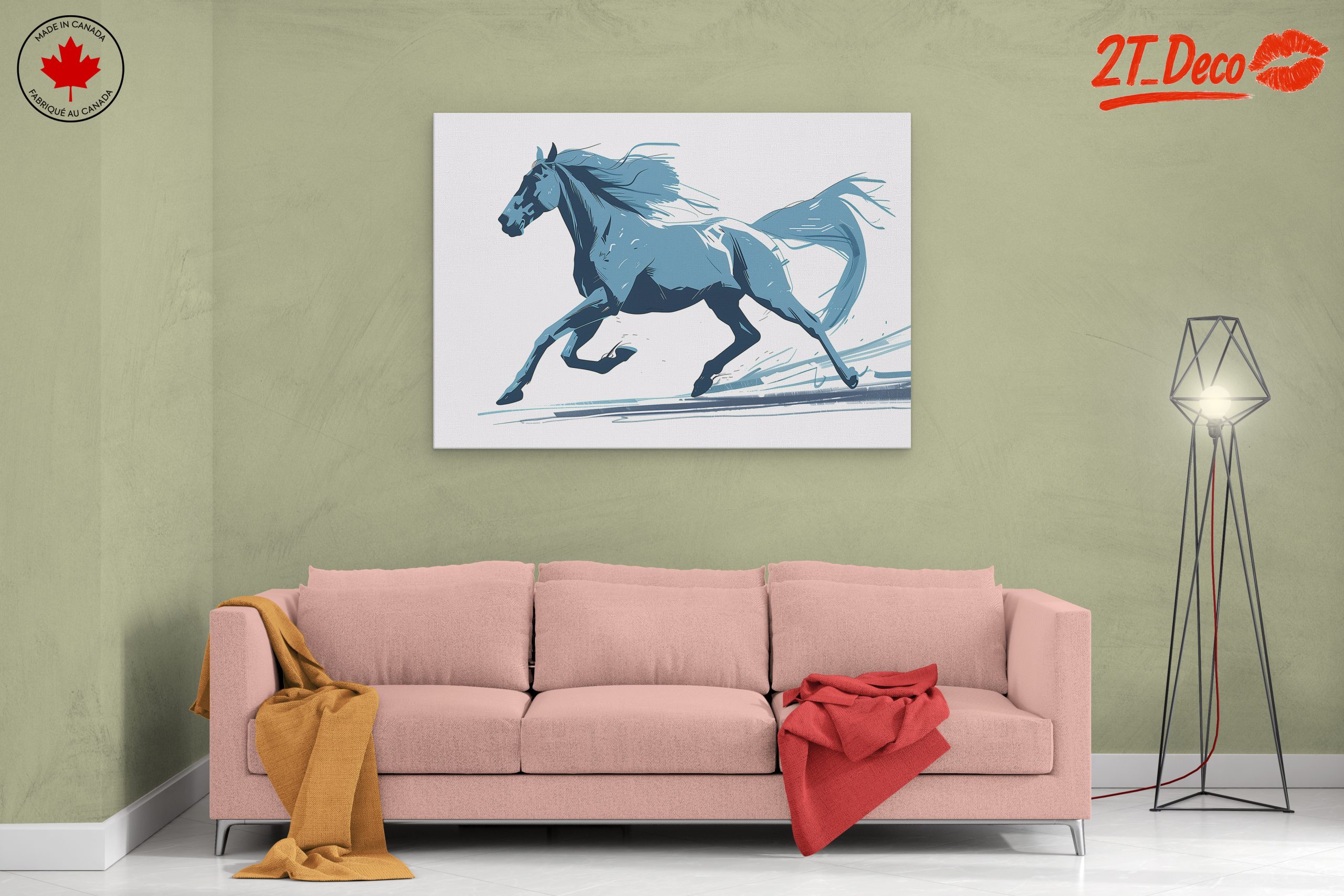 Stylized Blue Horse Art - Image 2