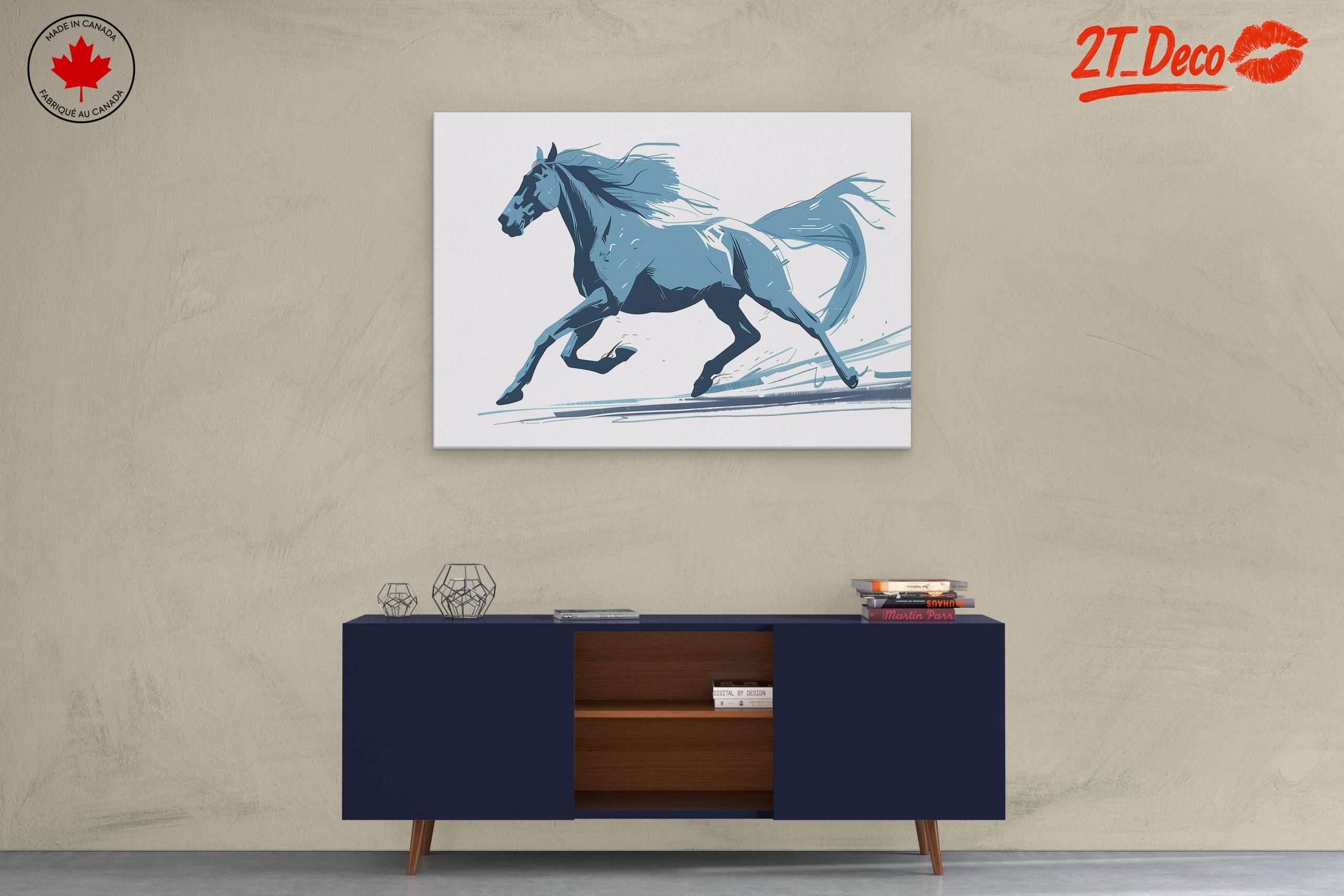 Stylized Blue Horse Art - Image 3