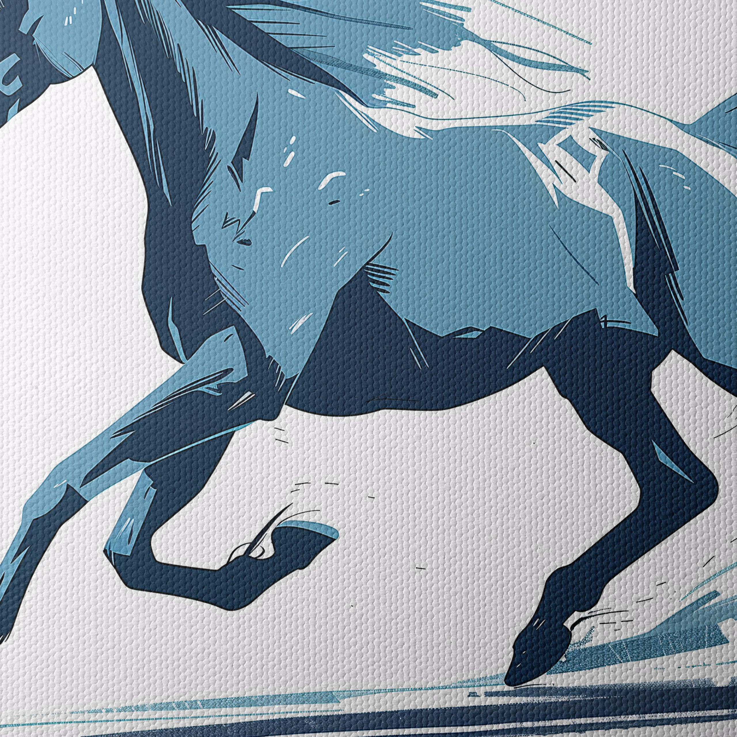 Stylized Blue Horse Art - Image 4