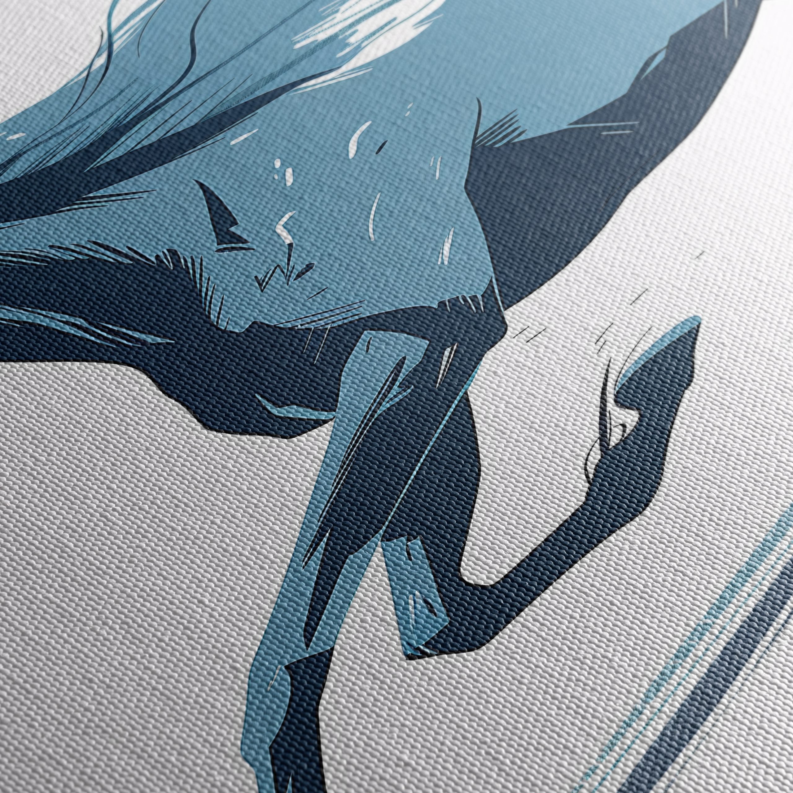 Stylized Blue Horse Art - Image 5