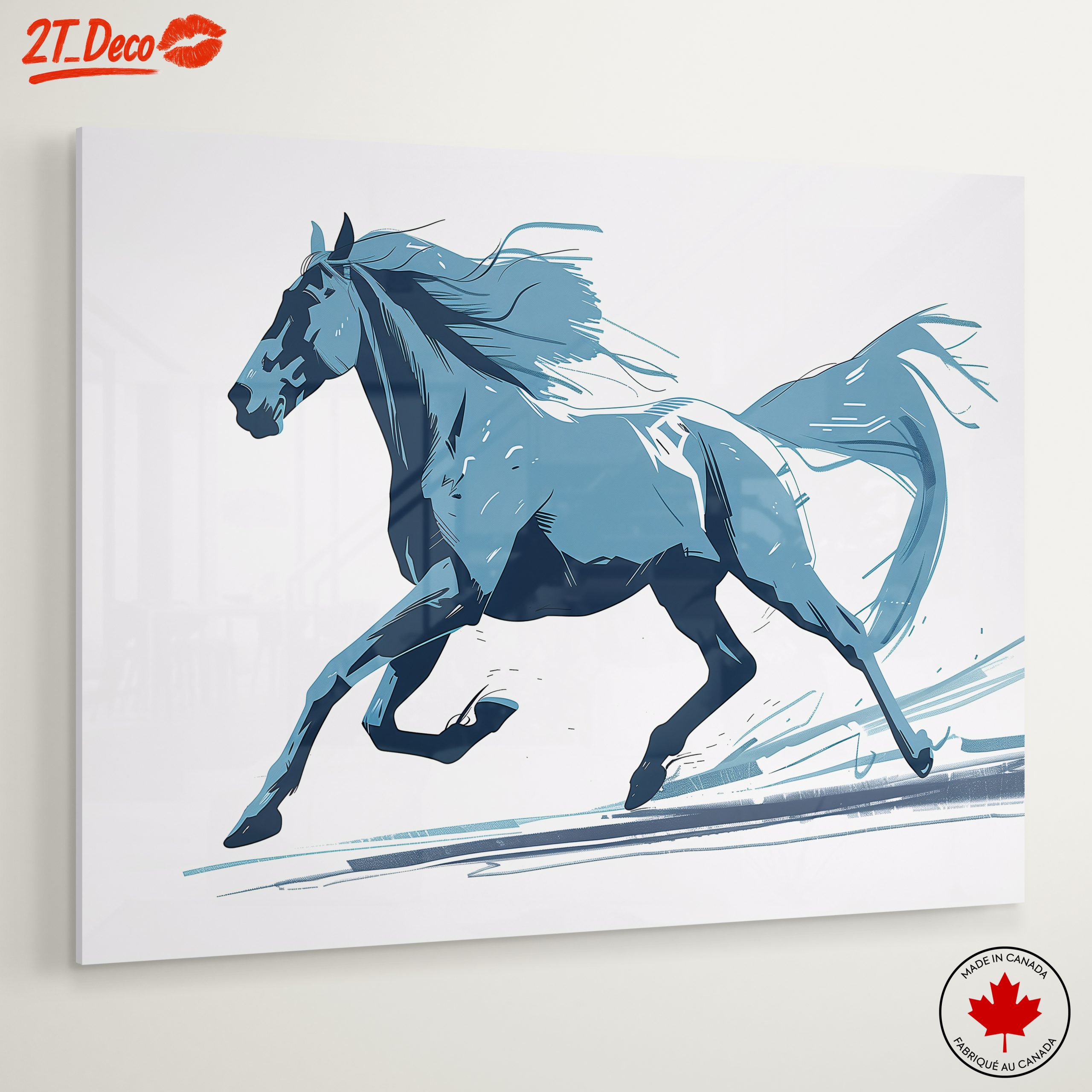 Stylized Blue Horse Art - Image 6