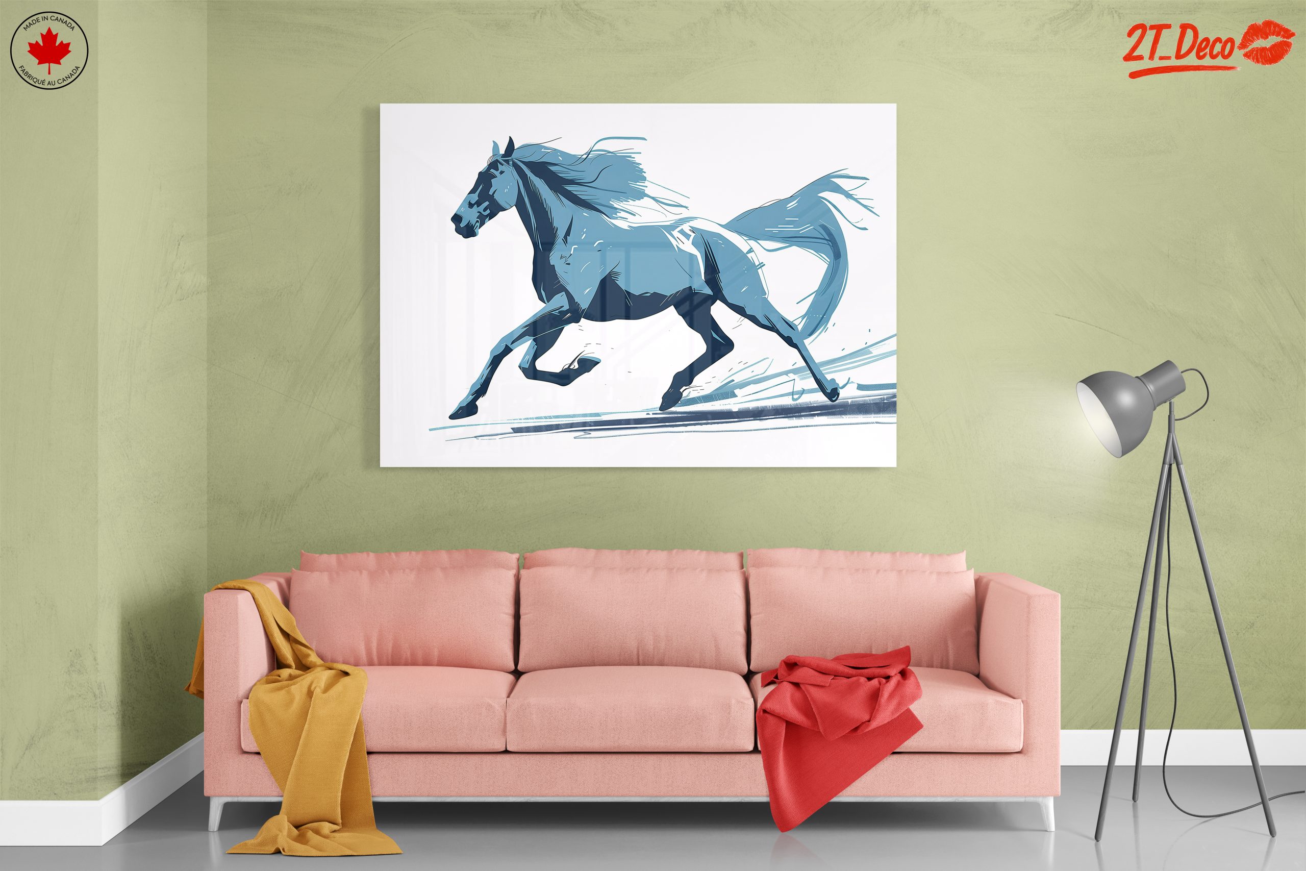 Stylized Blue Horse Art - Image 7