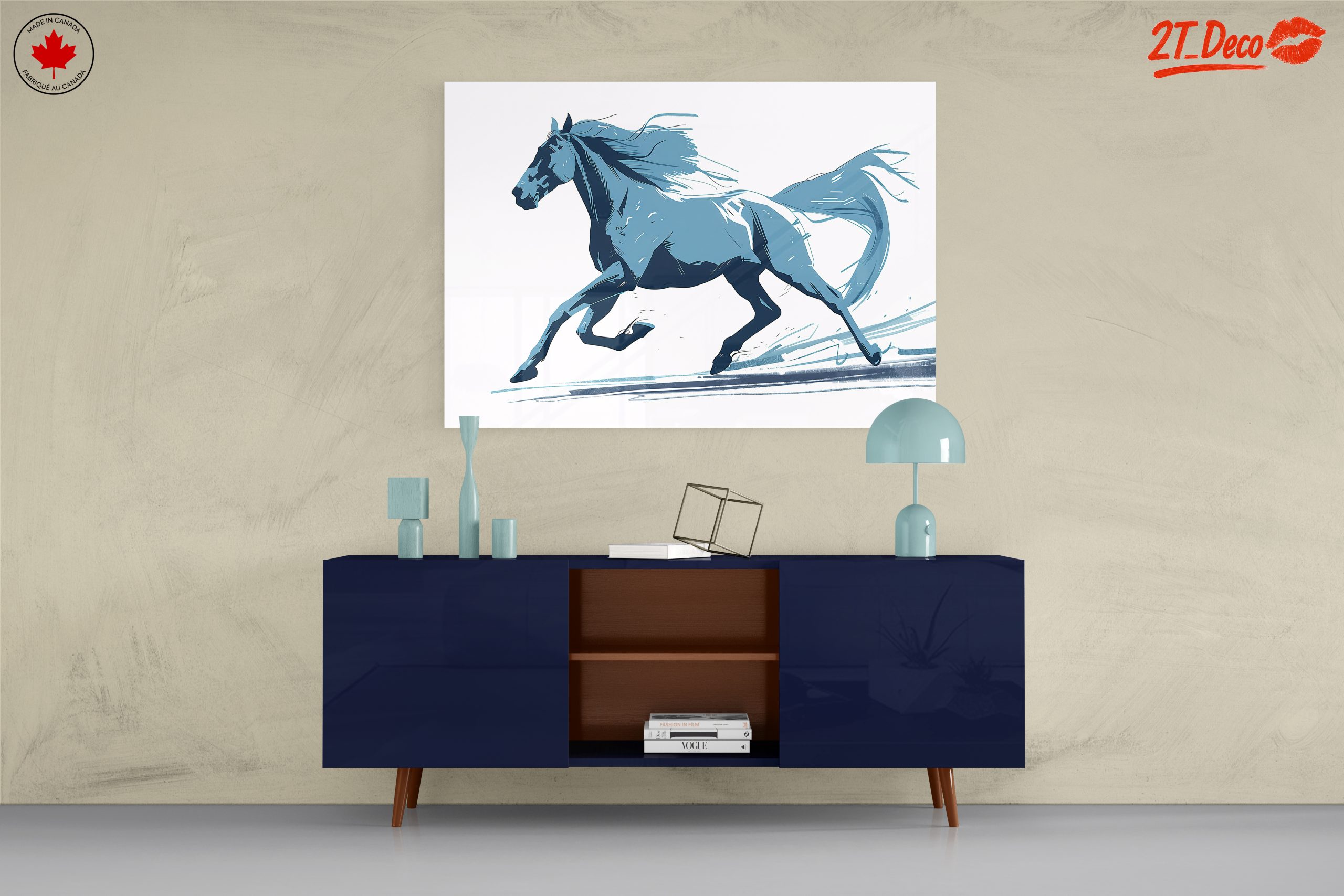 Stylized Blue Horse Art - Image 8