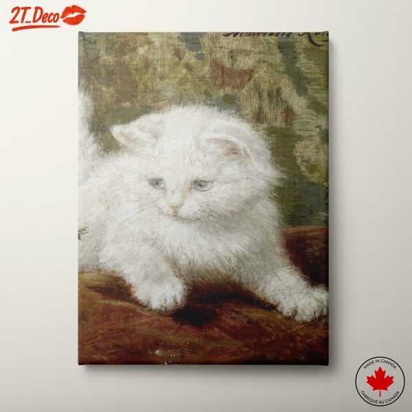 Charming White Cat Painting