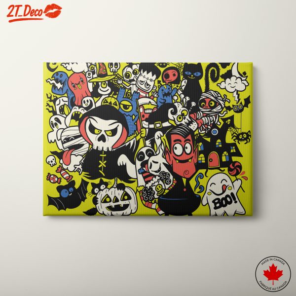 Colorful Halloween Theme Art for Seasonal Decor