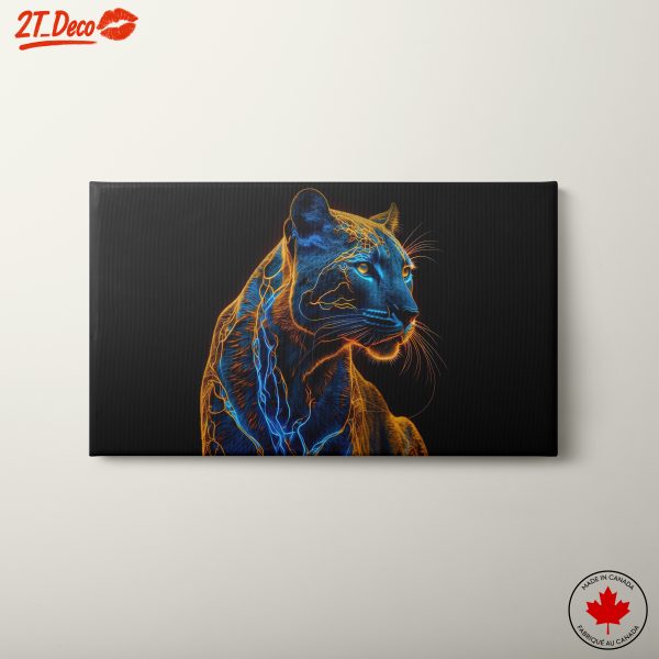 Vibrant Neon Panther Art