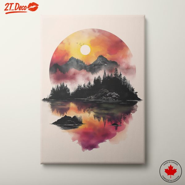 Vibrant Adventure Landscape with Reflections