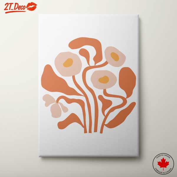 Contemporary Floral Artwork in Warm Tones