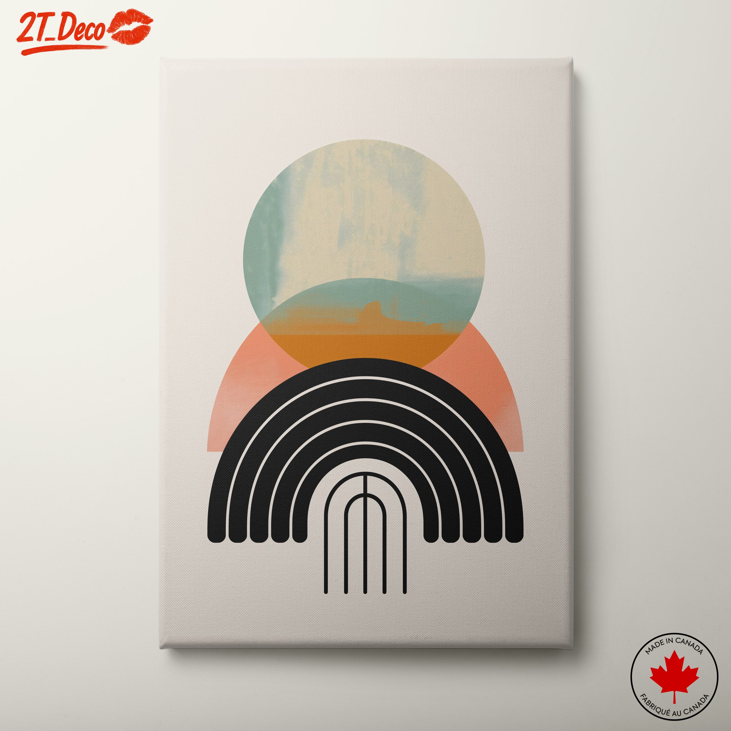 Geometric Abstract Art with Soft Colors