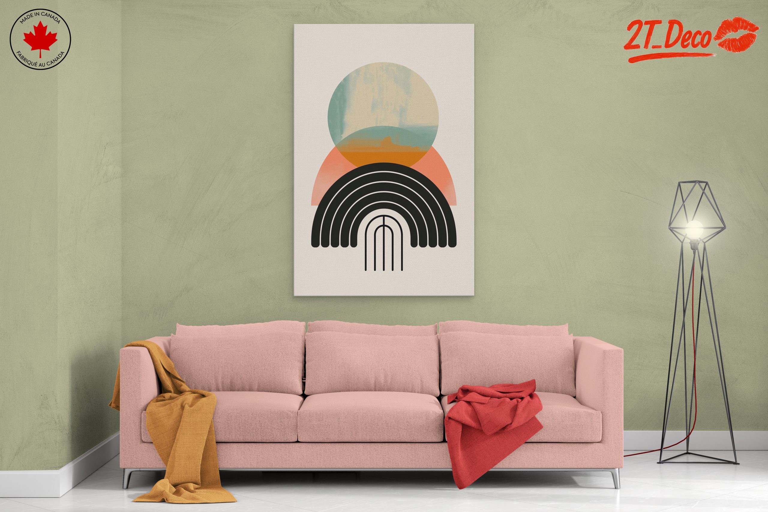 Geometric Abstract Art with Soft Colors - Image 2
