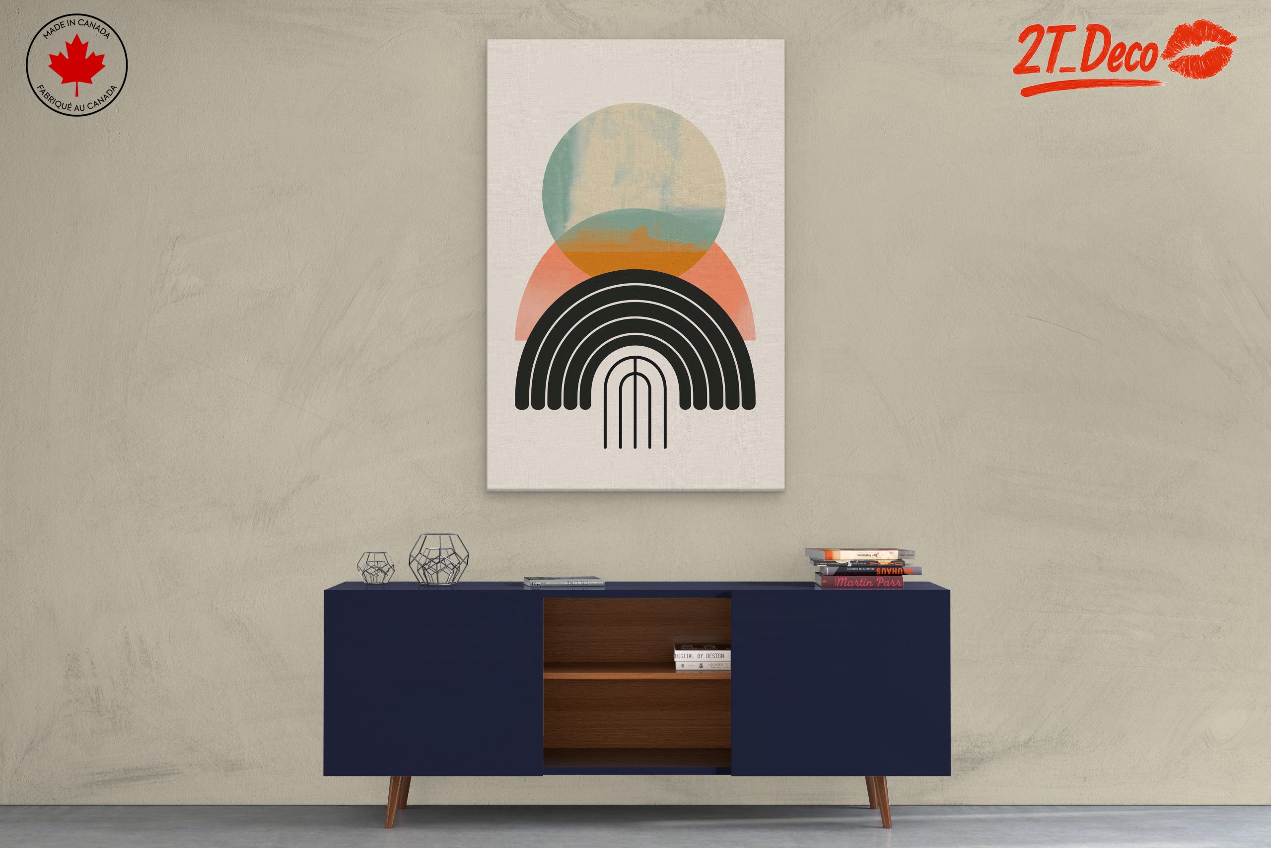 Geometric Abstract Art with Soft Colors - Image 3