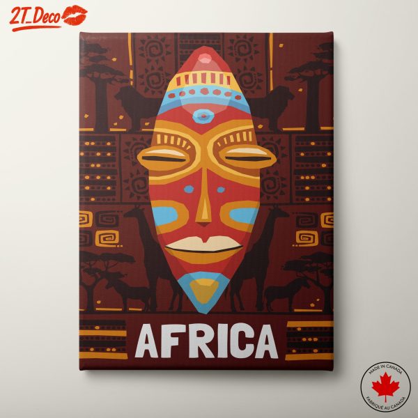 Vibrant Afro Art with African Mask