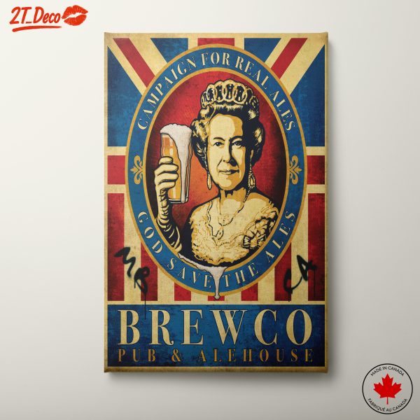 Vintage Pub Art with Royalty and Ale