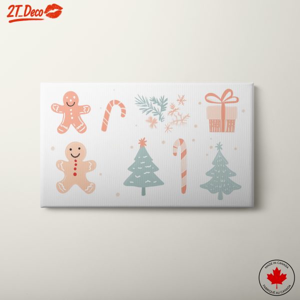 Cute Christmas Illustrations with Trees and Gingerbread