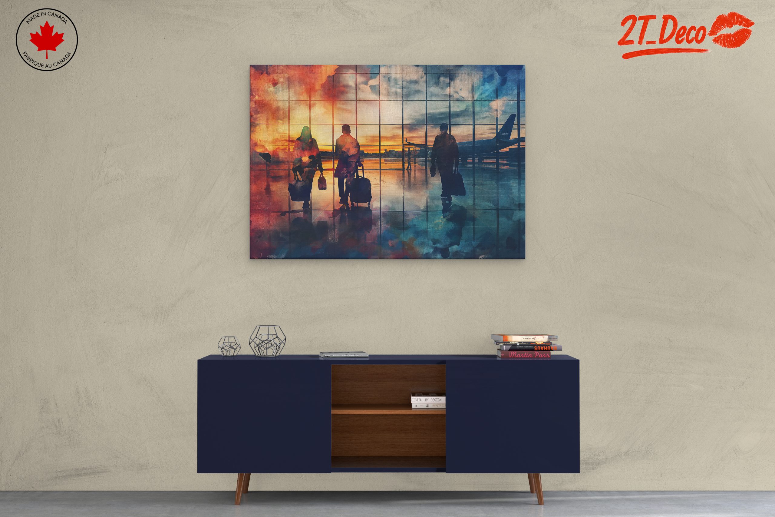 Travelers Silhouettes at Airport Sunset - Image 3