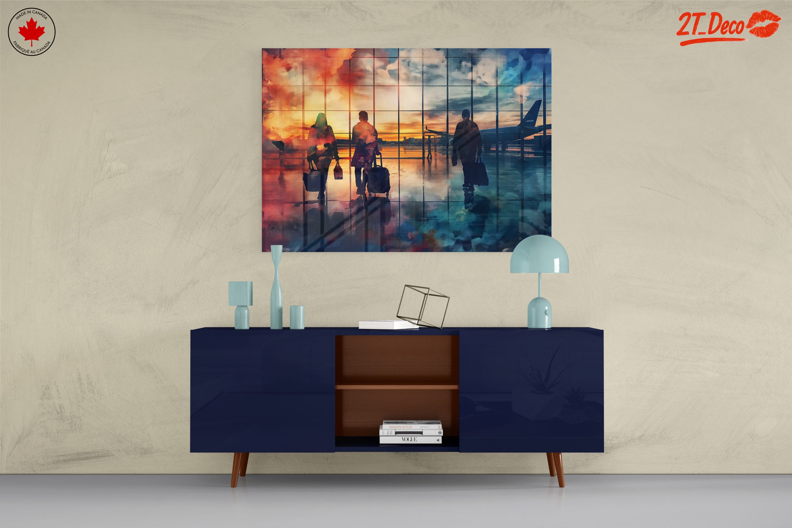 Travelers Silhouettes at Airport Sunset - Image 8