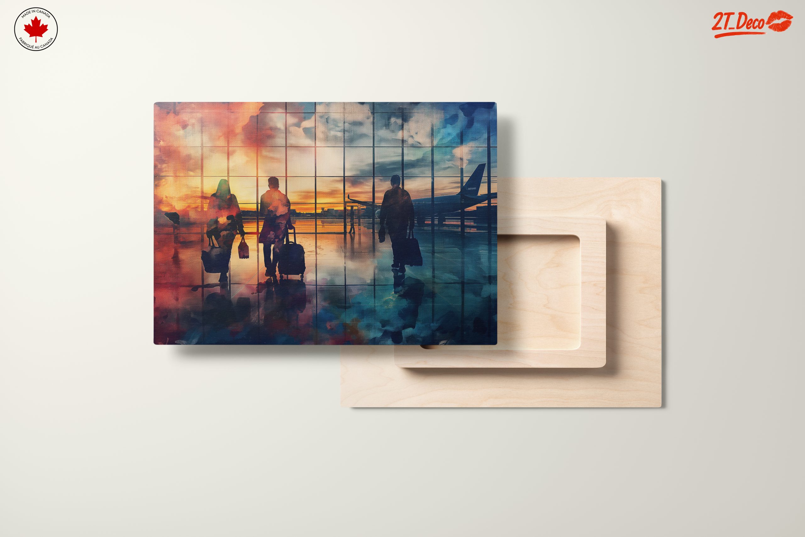 Travelers Silhouettes at Airport Sunset - Image 11