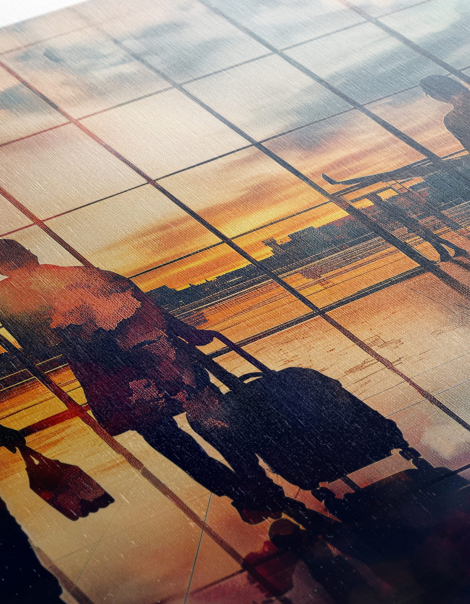 Travelers Silhouettes at Airport Sunset - Image 12