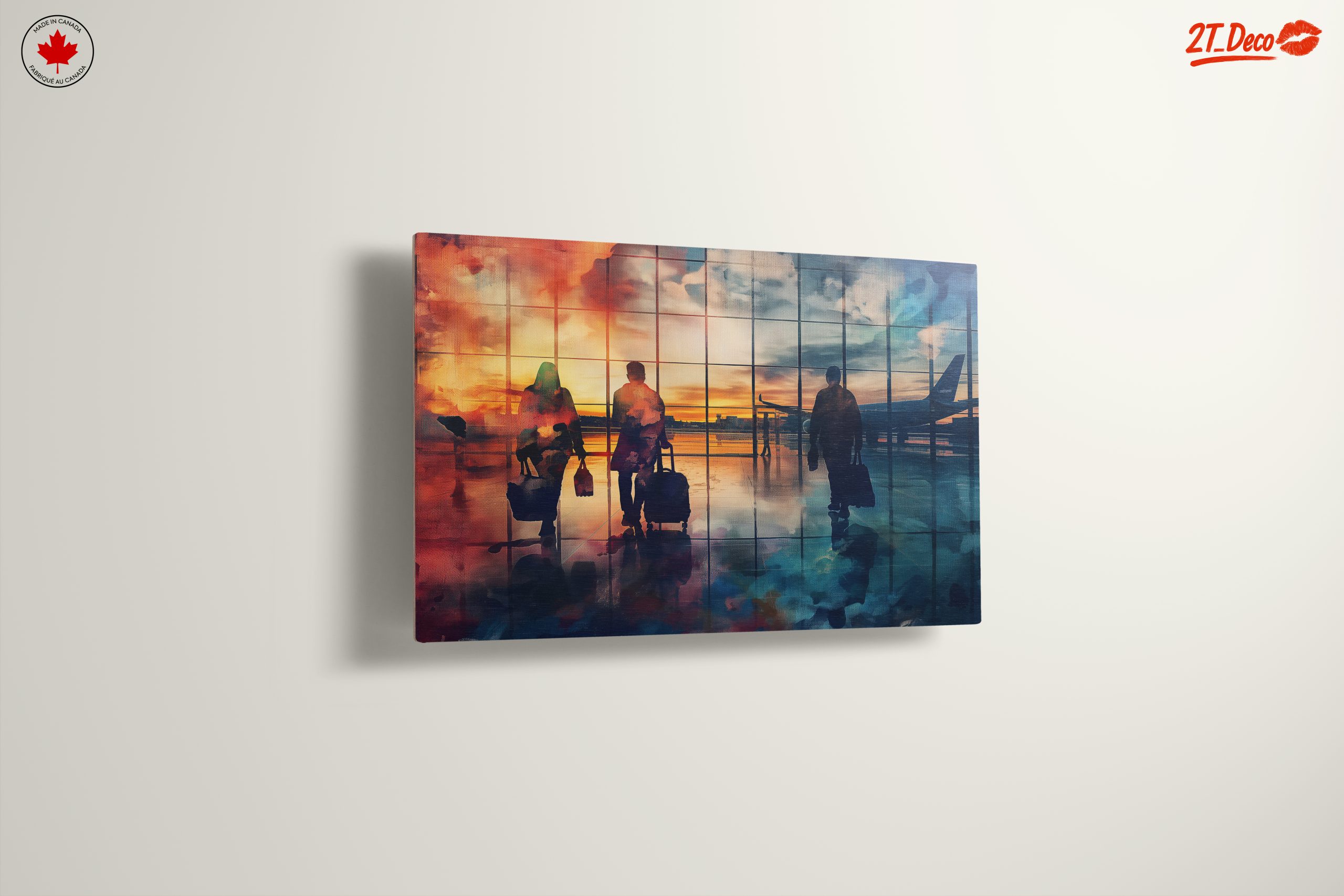 Travelers Silhouettes at Airport Sunset - Image 13