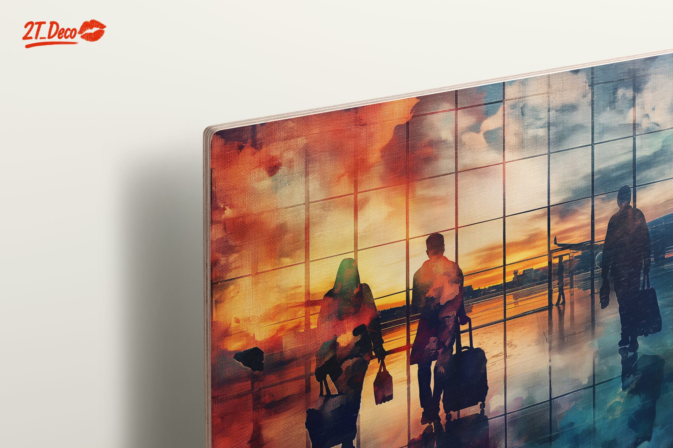 Travelers Silhouettes at Airport Sunset - Image 15