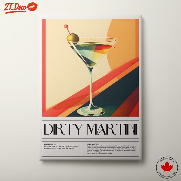 Stylish Cocktail Artwork Featuring Dirty Martini