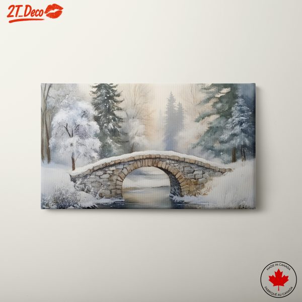 Serene Winter Landscape with Bridge