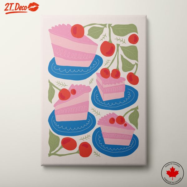 Colorful Abstract Cake and Cherry Art