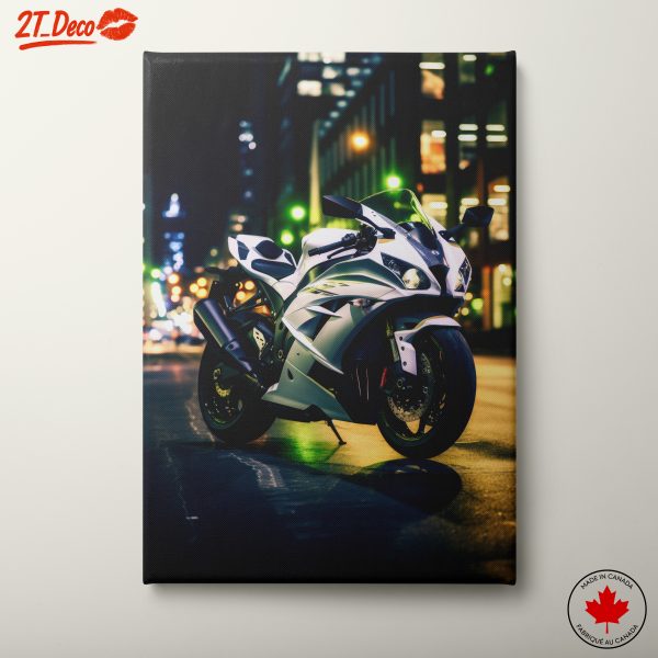 Sleek Motorcycle in Urban Nightscape 3
