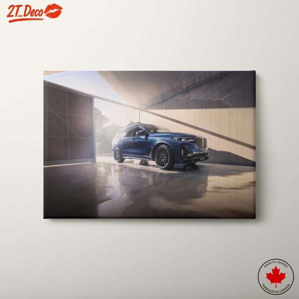 Sleek Blue Luxury SUV in Modern Garage