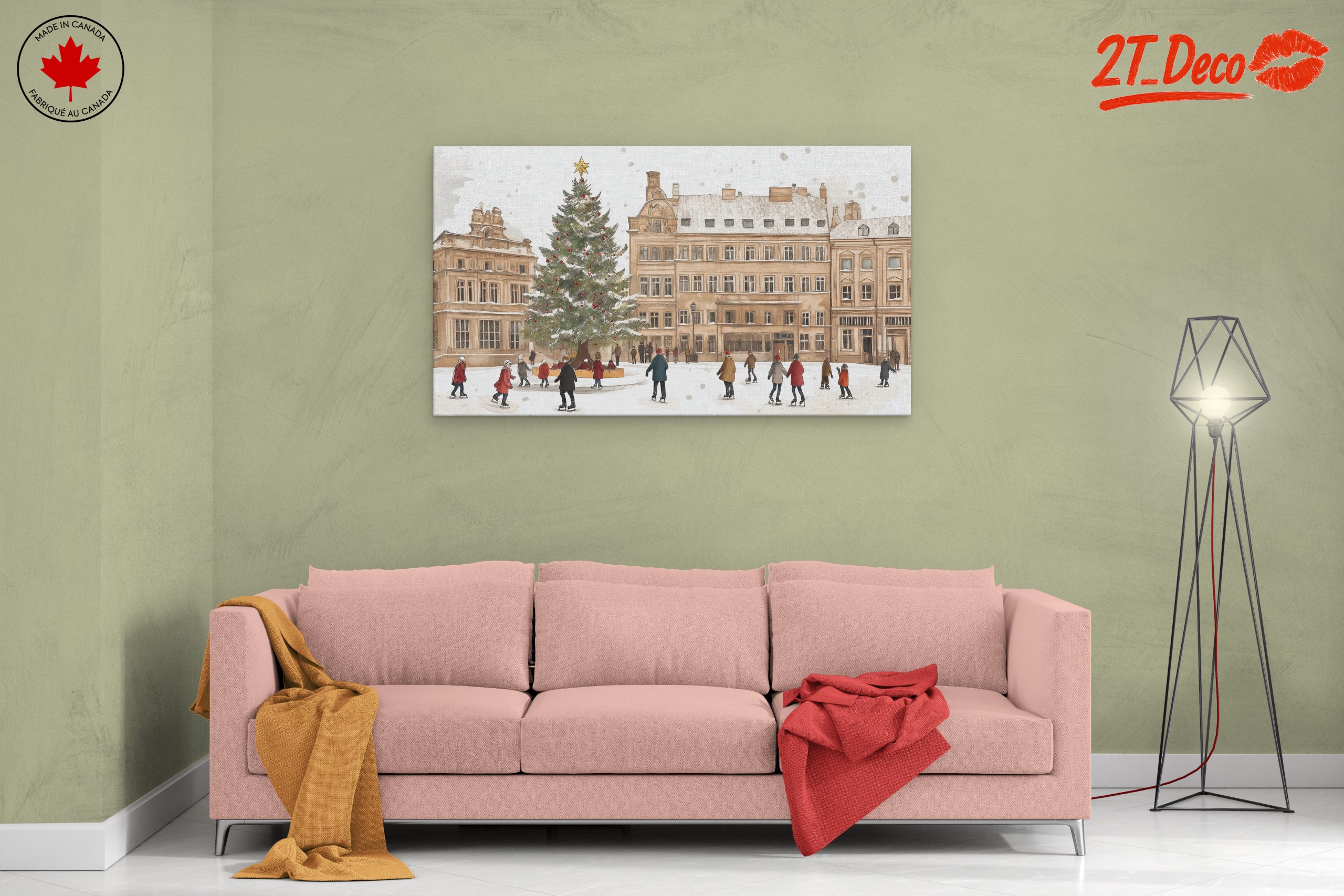 Festive Winter Scene with Christmas Tree - Image 2