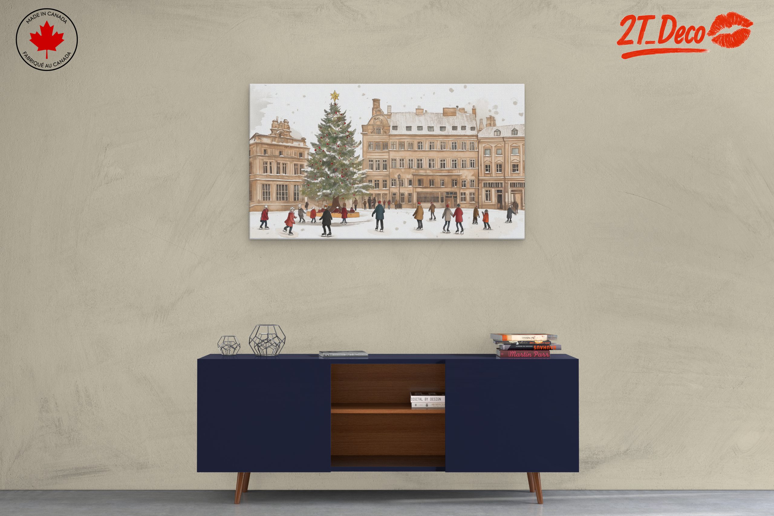 Festive Winter Scene with Christmas Tree - Image 3