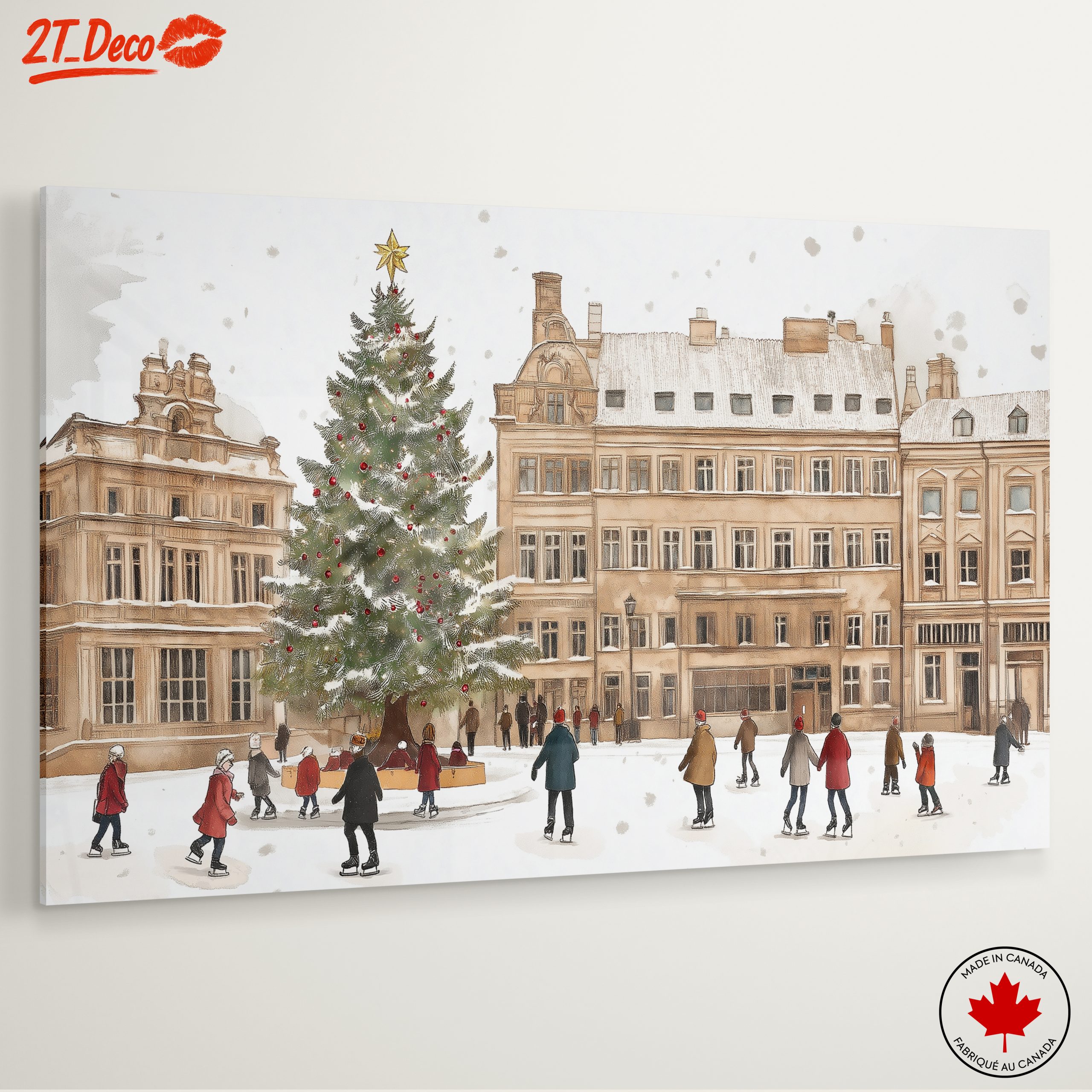 Festive Winter Scene with Christmas Tree - Image 6