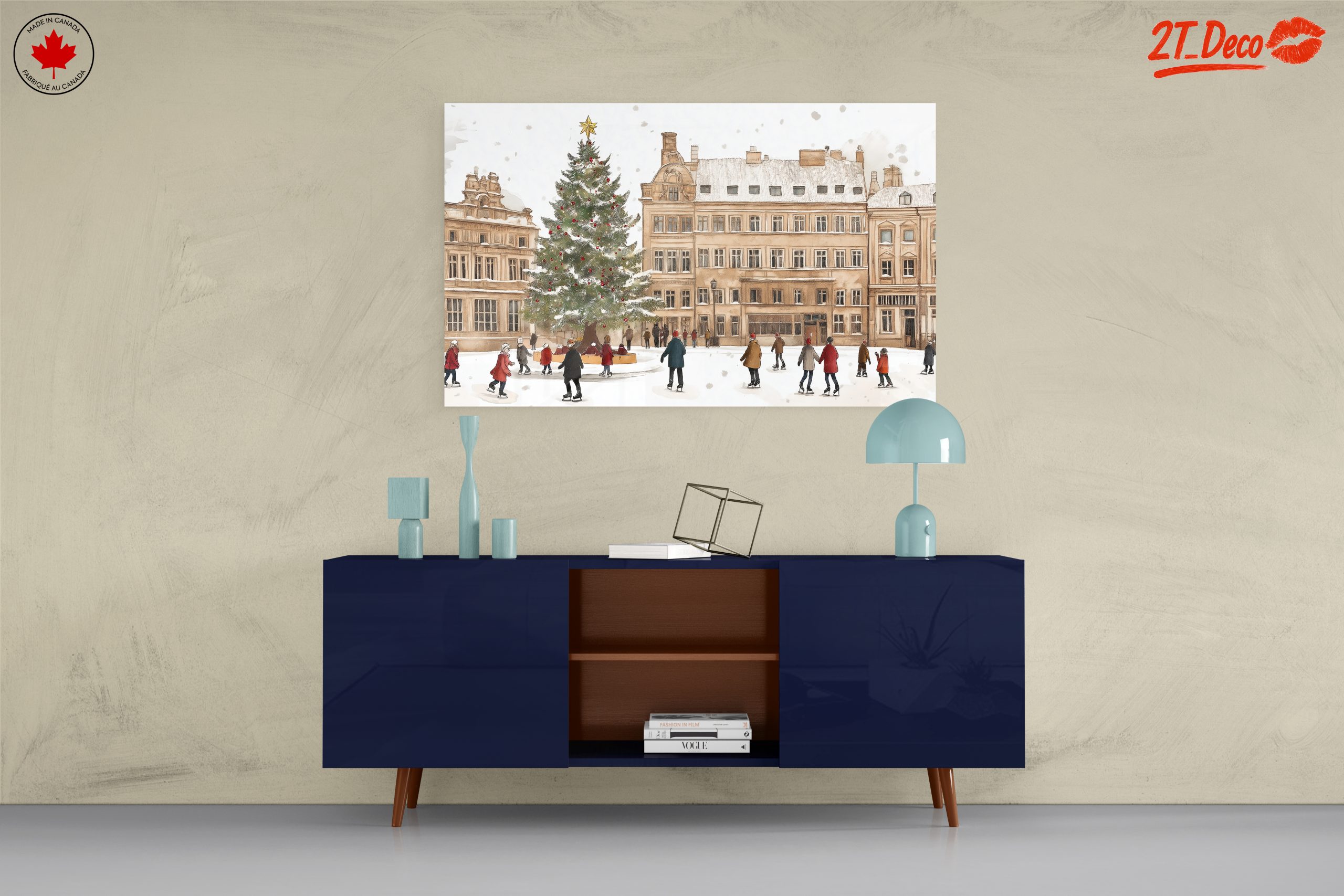 Festive Winter Scene with Christmas Tree - Image 8