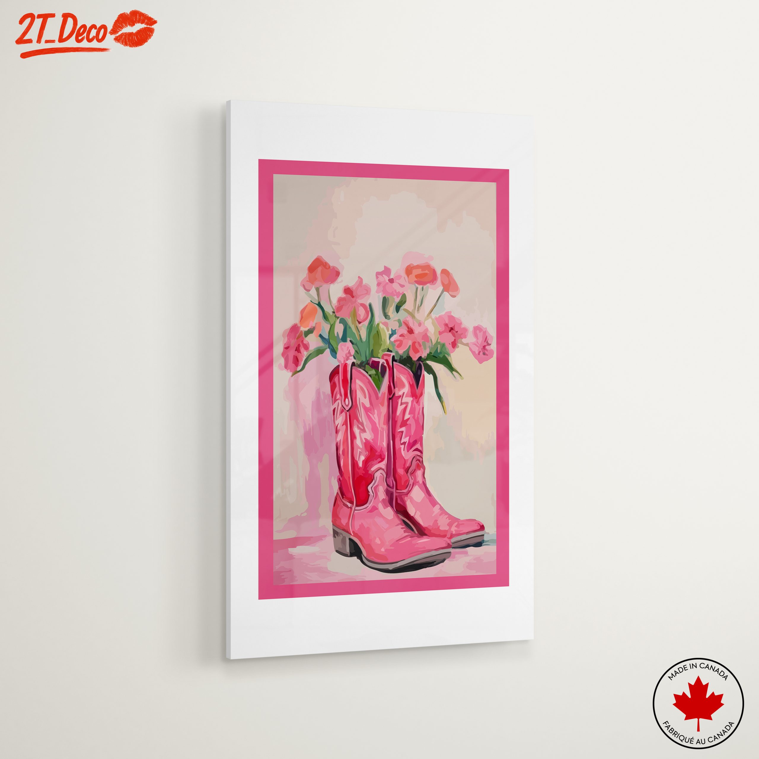 Pink Cowboy Boots with Floral Arrangement - Image 6