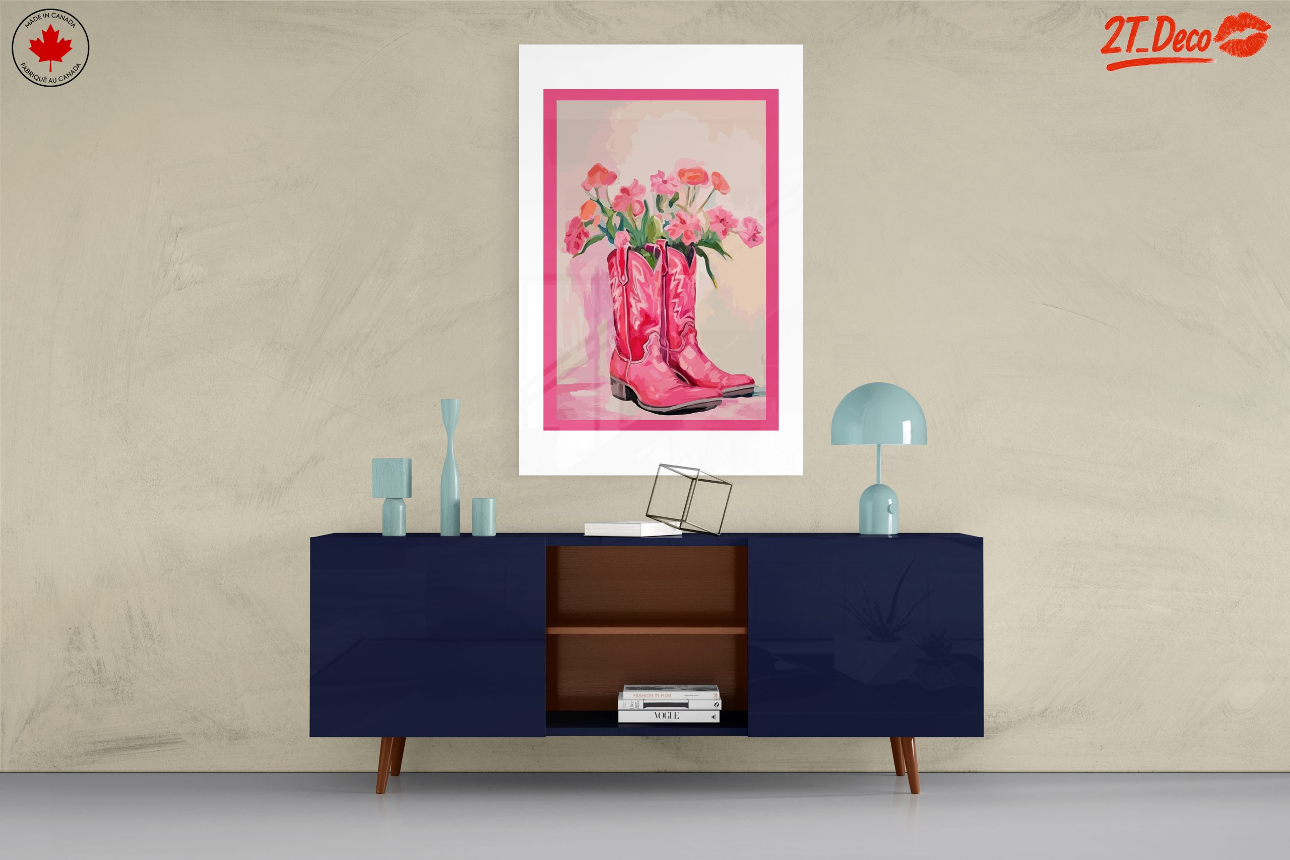 Pink Cowboy Boots with Floral Arrangement - Image 8