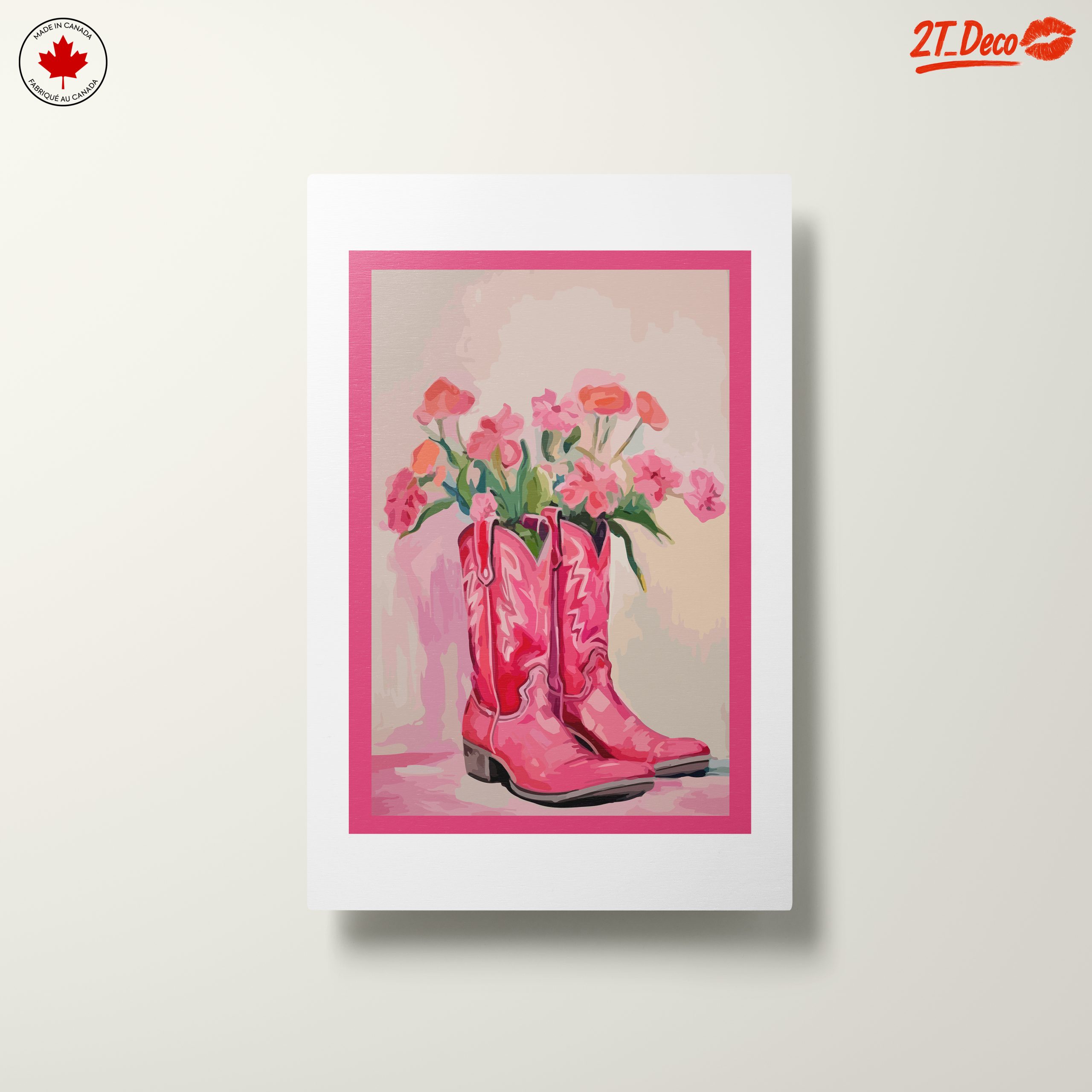 Pink Cowboy Boots with Floral Arrangement - Image 10