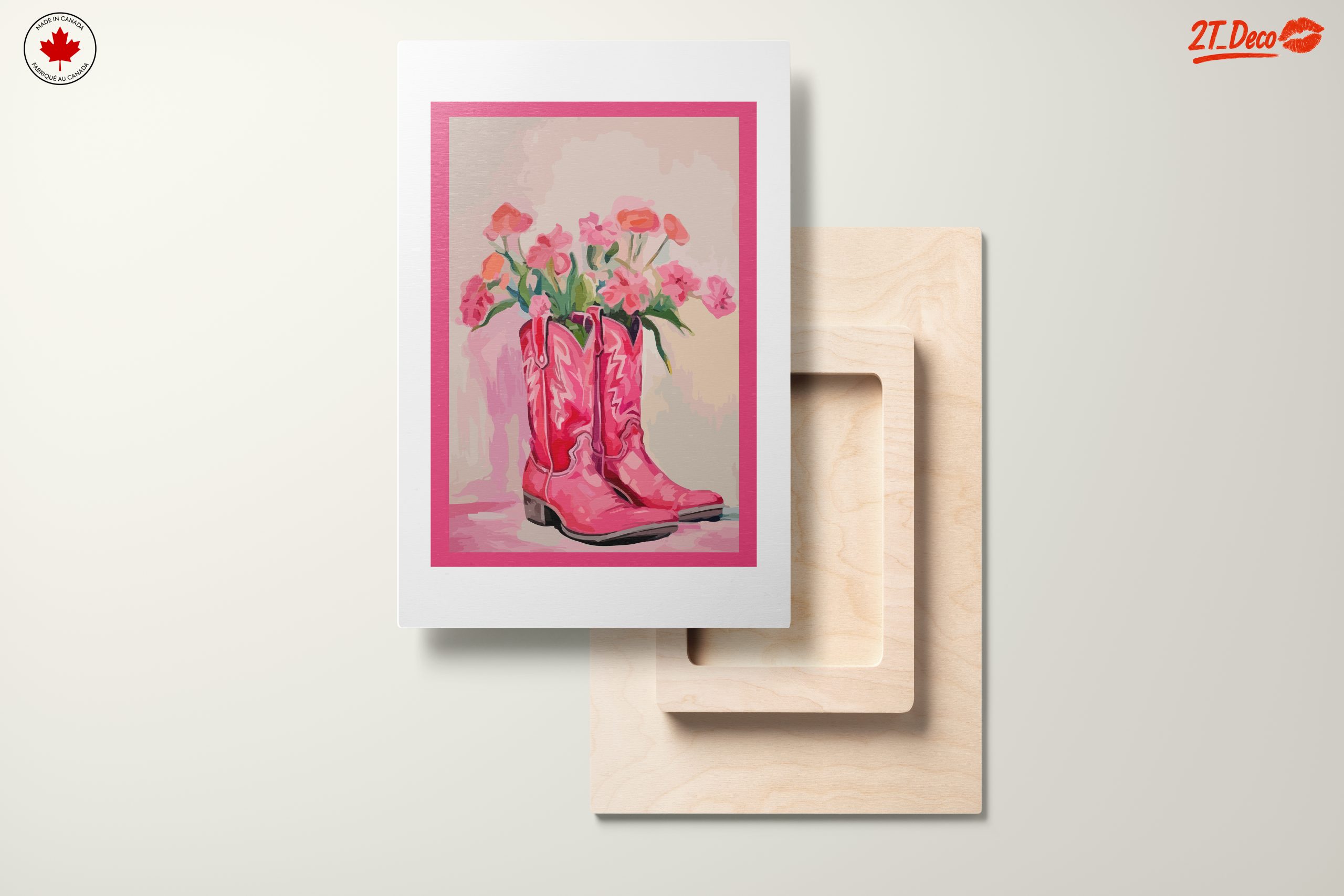 Pink Cowboy Boots with Floral Arrangement - Image 11