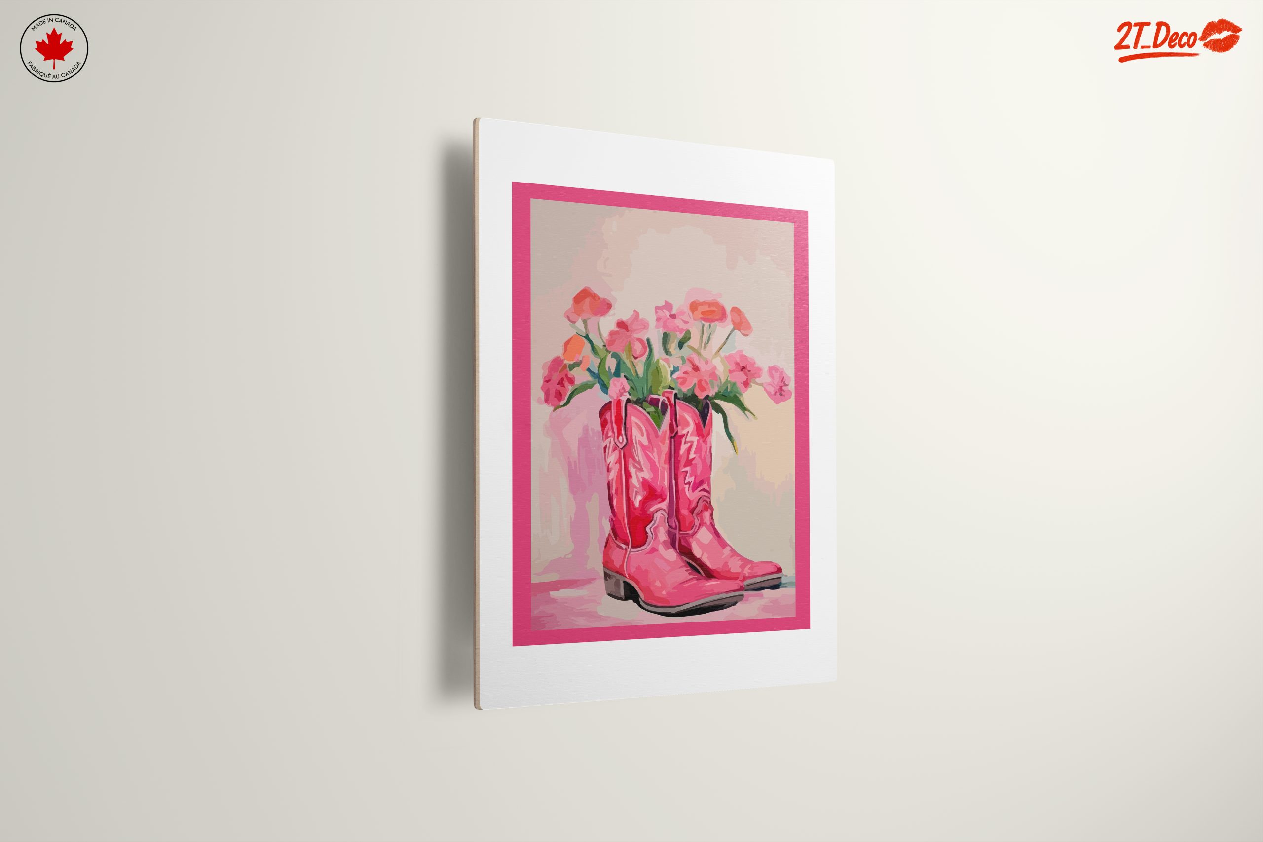 Pink Cowboy Boots with Floral Arrangement - Image 13