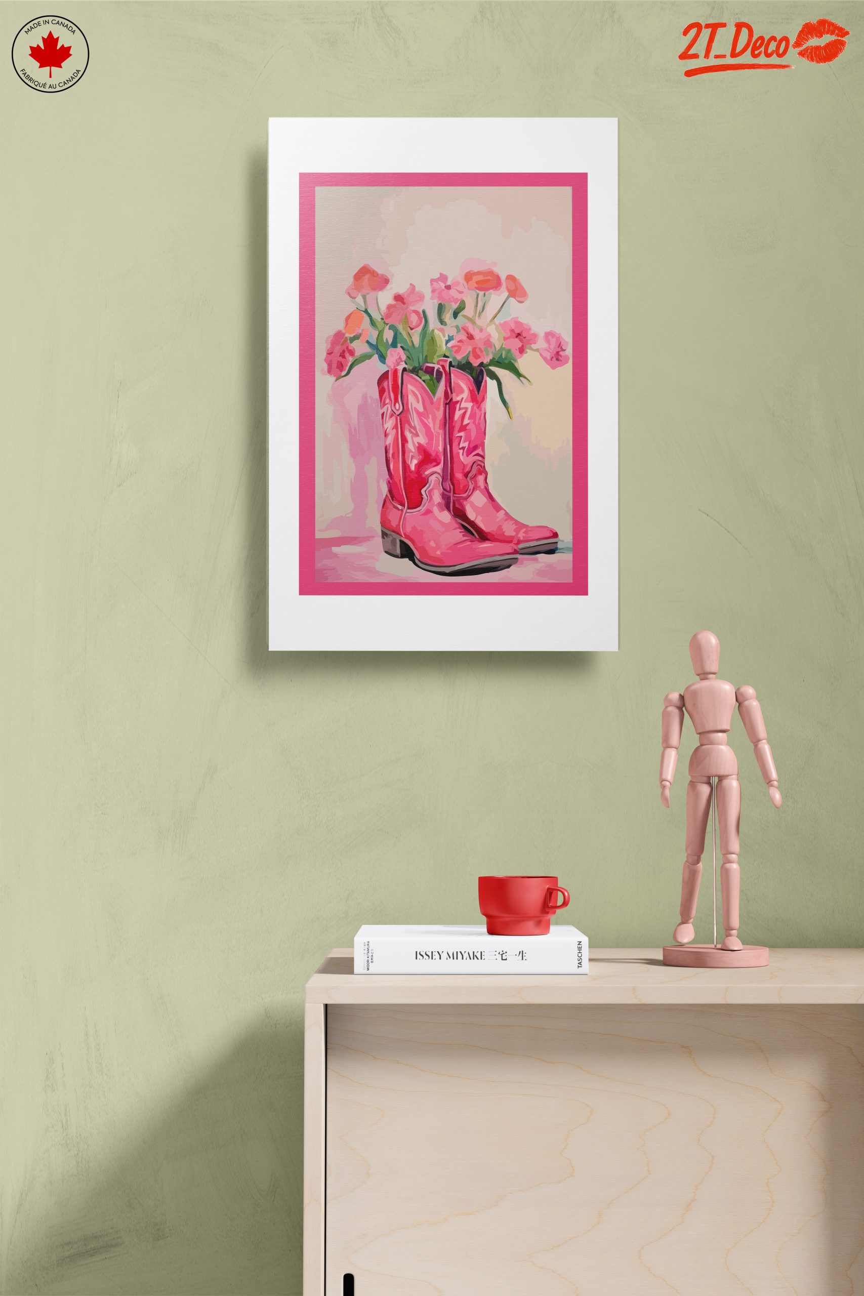 Pink Cowboy Boots with Floral Arrangement - Image 14
