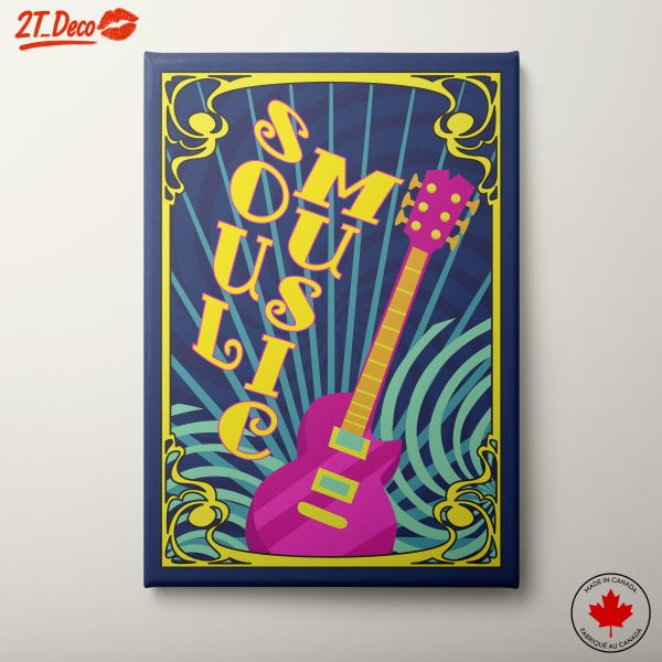 Vibrant Musical Art featuring a Guitar