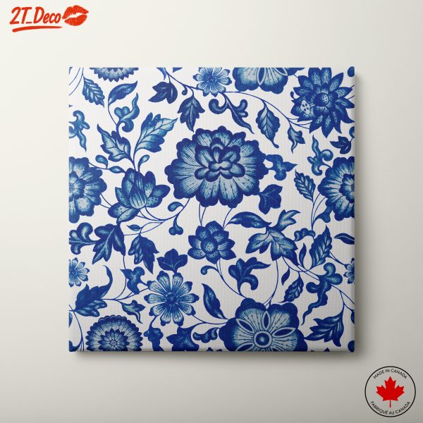 Intricate Blue Floral Pattern Art