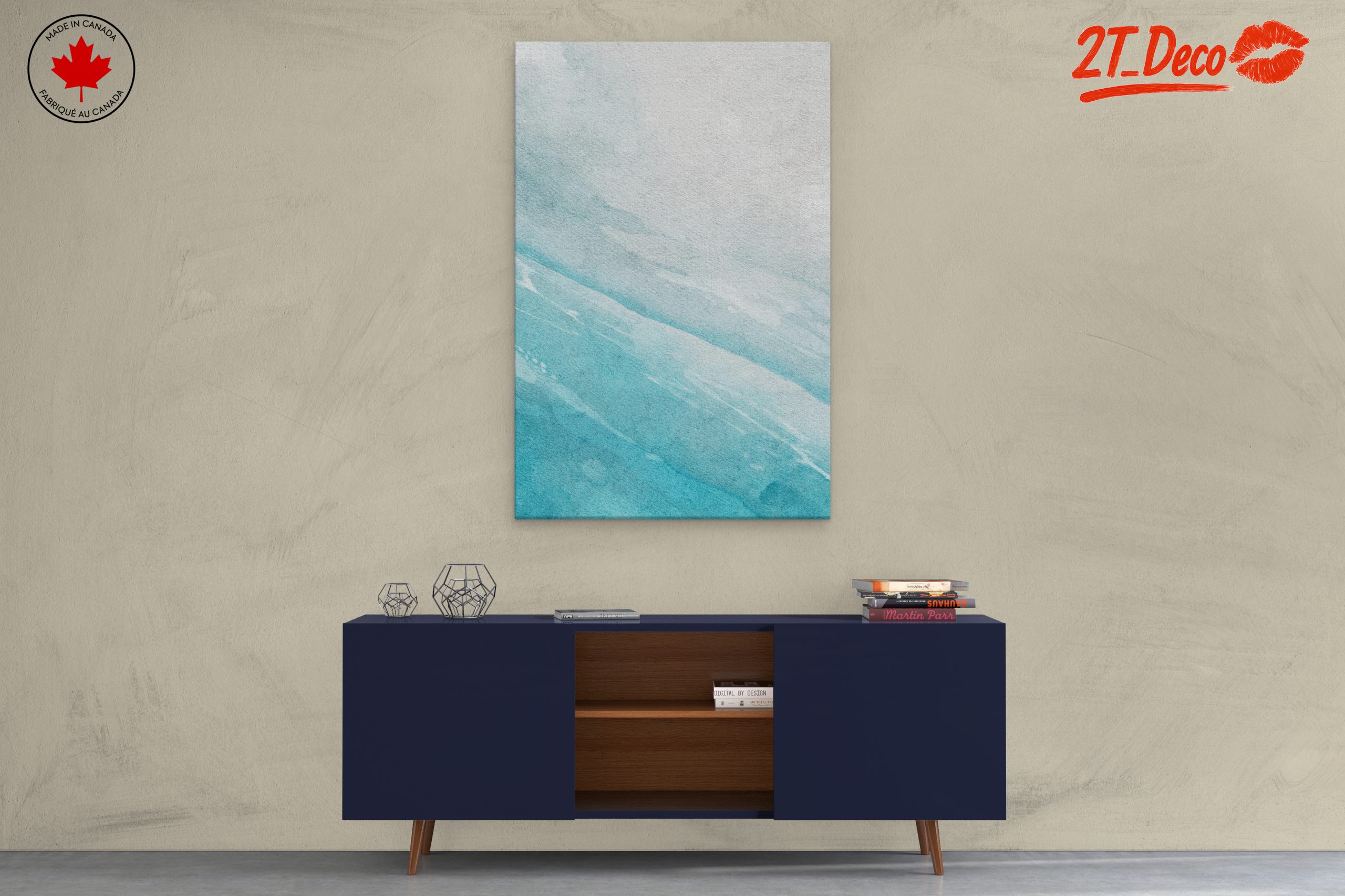 Blue Abstract Watercolor Artwork - Image 3